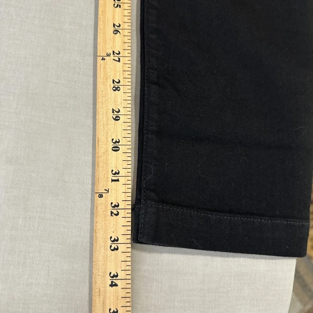 St. John's Bay Women's 6 Long Wide Leg Pants Black High Rise Comfort Waist NEW